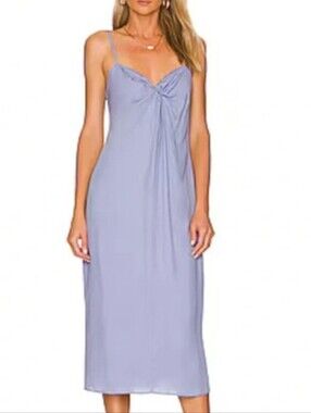 Anna Nata Modal Midi Dress XS Periwinkle Blue Twist Front Cami Sundress Summer